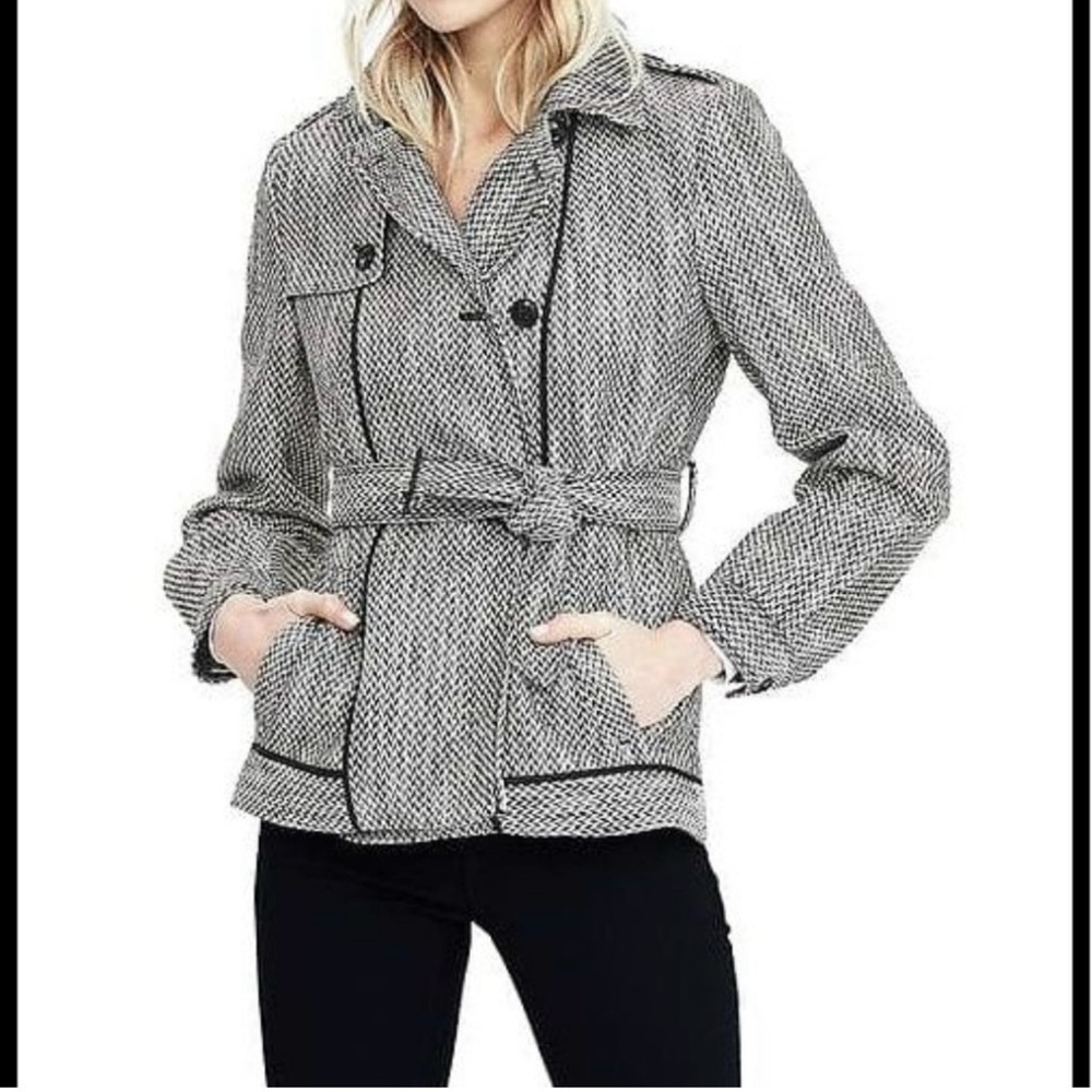 Banana Republic Black‎ and White Trench Coat